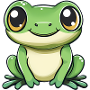 cute frog - Green - Cheerful design.
