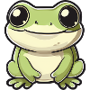 cute frog - Green - Cheerful design.