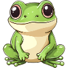 cute frog - Green - Cheerful design.