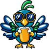 Peacock Bird Ski Beer