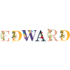 EDWARD Name mit Blumen geschmückt