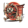 Kleiner Samurai Igel läuft davon