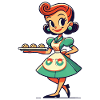 Retro housewife with cookie tray