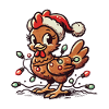 Christmas chicken with fairy lights