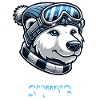 Orso Polare Sci Occhiali Da Sci Beanie Vacanze Invernali