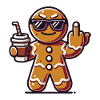 Cooler Lebkuchenmann Mit Mittelfinger Weihnachten
