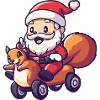 Squirrel Santa Claus Cartoon