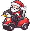 Penguin Santa Claus Cartoon