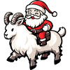 Mountain Goat Santa Claus Cartoon