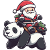 Panda Santa Claus Cartoon