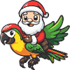Parrot Santa Claus Cartoon
