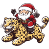 Leopard Santa Claus Cartoon