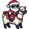Alpaca Llama Santa Claus Cartoon