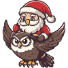 Eule Weihnachtsmann Cartoon
