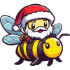 Bee Santa Claus Cartoon