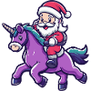 Einhorn Weihnachtsmann Cartoon