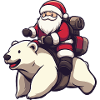 Polar Bear Santa Claus Cartoon