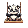 Søt panda husker på lekeplassen