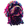 Wasserfarben Farbenfroher Labradoodle