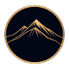 Hiker, Mountain Walk, Round Logo