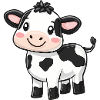 Simpatica mucca dei cartoni animati - Design adorabile e stravagante