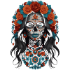 santa muerte skull woman