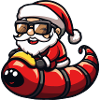 Worm Santa Claus Cartoon