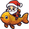 Goldfish Santa Claus Cartoon