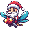 Libellule Père Noël dessin animé