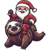 Sloth Santa Claus Cartoon