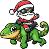 Chameleon Weihnachtsmann Cartoon