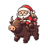 Pig Santa Claus Cartoon Boar