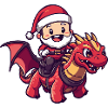 Dragon Santa Claus Cartoon