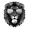 Lion Hipster Cool Party