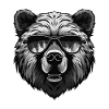 Fête cool ours hipster