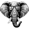 Elephant Hipster Cool Party
