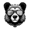 Panda Hipster Cool Party