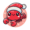Fröhlicher Weihnachtskrebs Mit Mütze