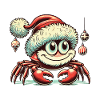 Christmas crab with hat