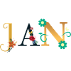 JAN Name mit Blumen geschmückt