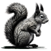 Wood Squirrel – Artistic Nature Illustration
