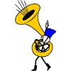 Bass player tuba