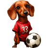 Dachshund Football Red