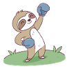Funny Boxing Sloth Cartoon Illustration