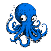 Octopus Drawing Blue