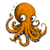 Octopus Drawing Orange