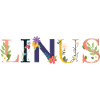 LINUS Name mit Blumen geschmückt