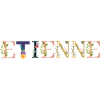 ETIENNE Name mit Blumen geschmückt