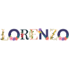 LORENZO Name mit Blumen geschmückt
