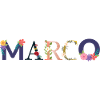 MARCO Name mit Blumen geschmückt